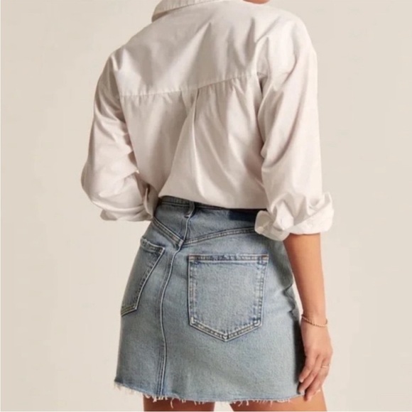 ABERCROMBIE 90s Micro Mini High Rise Jean Denim Skirt Size 24 / 00 - Picture 3 of 7